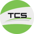 swooshy stylized tcs logo